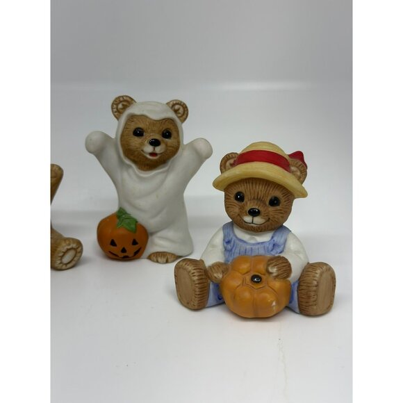 HOMCO Vintage Halloween Teddy Bear Figurines Set of 4 Ceramic Costume Bears 2.5" - Picture 5 of 8